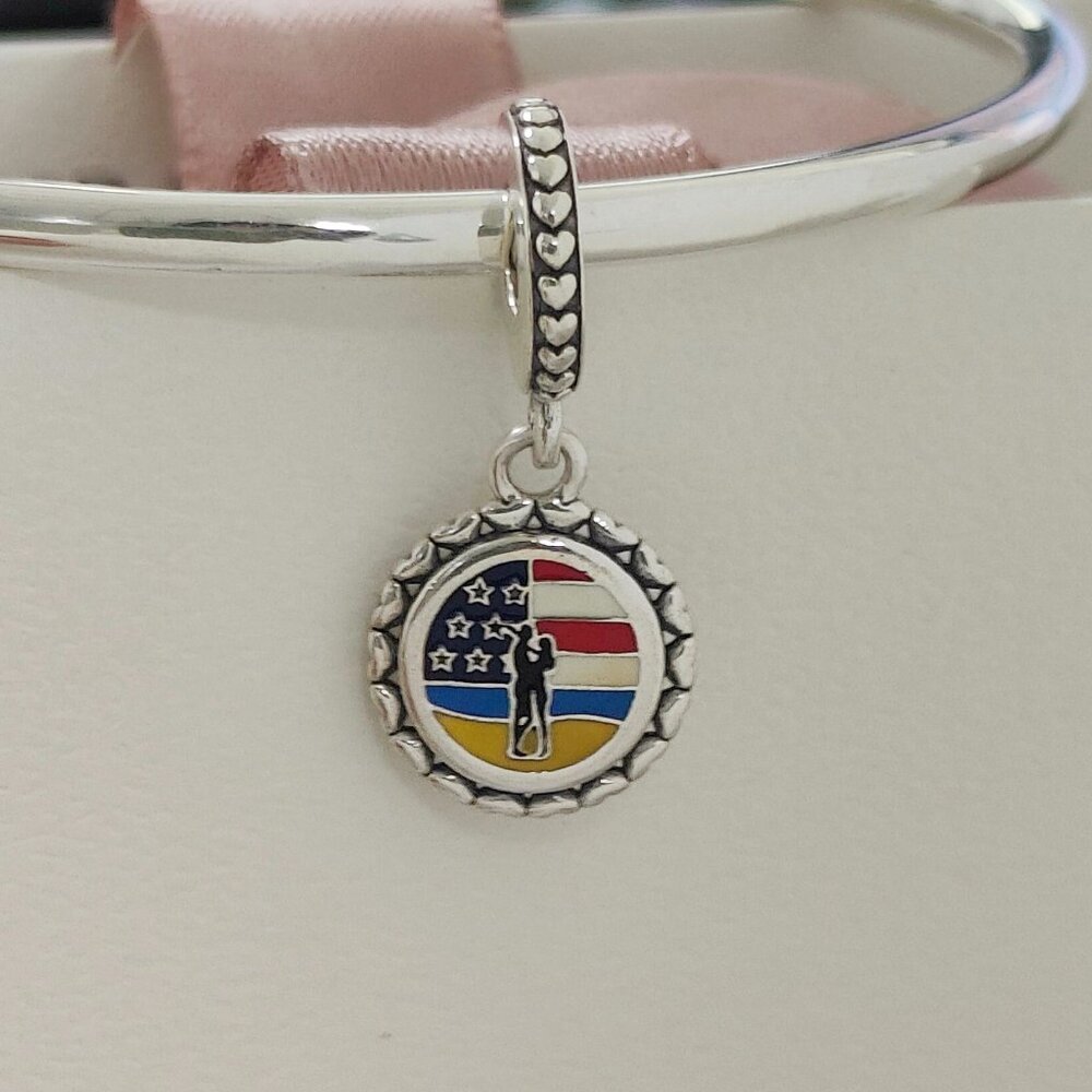 Pandora Jacksonville NC Dangle Charm S925 Silver Bracelet Pendant Jewelry - Picture 1 of 4